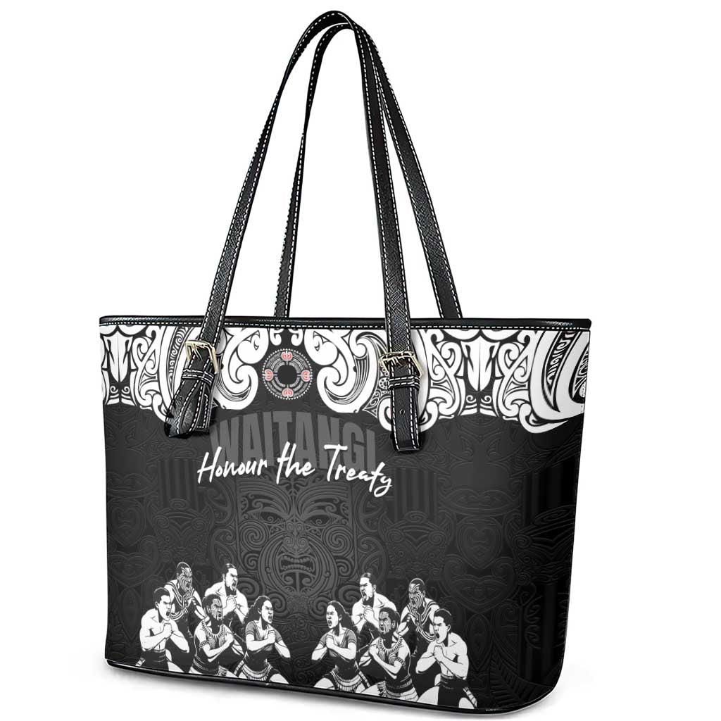 Aotearoa Waitangi Day - Toitu Te Tiriti Leather Tote Bag New Zealand Honour the Treaty LT03 - Polynesian Pride