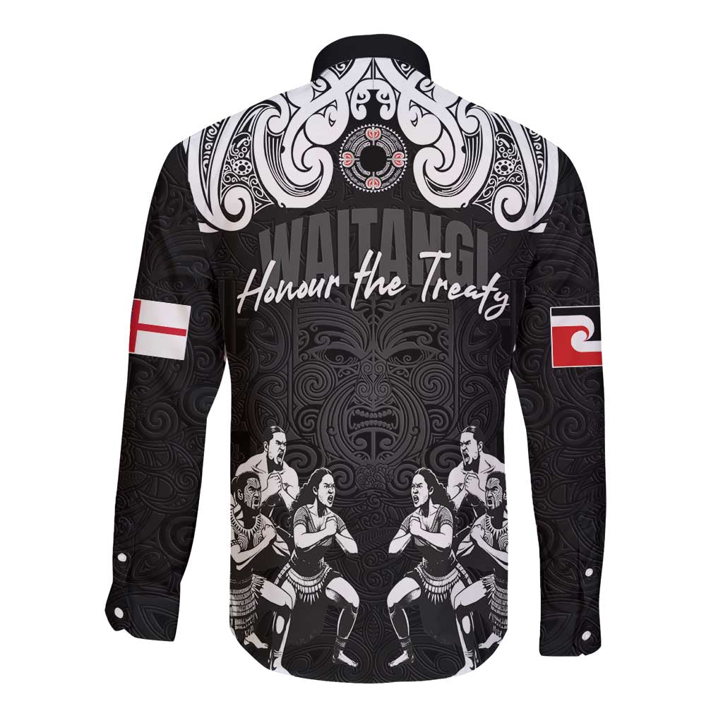 Aotearoa Waitangi Day - Toitu Te Tiriti Long Sleeve Button Shirt New Zealand Honour the Treaty LT03 - Polynesian Pride