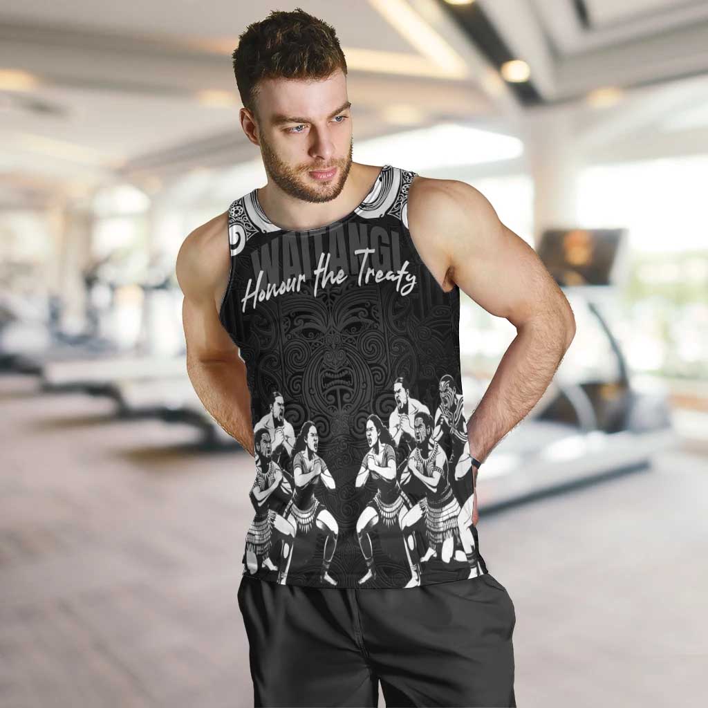 Aotearoa Waitangi Day - Toitu Te Tiriti Men Tank Top New Zealand Honour the Treaty LT03 Black - Polynesian Pride