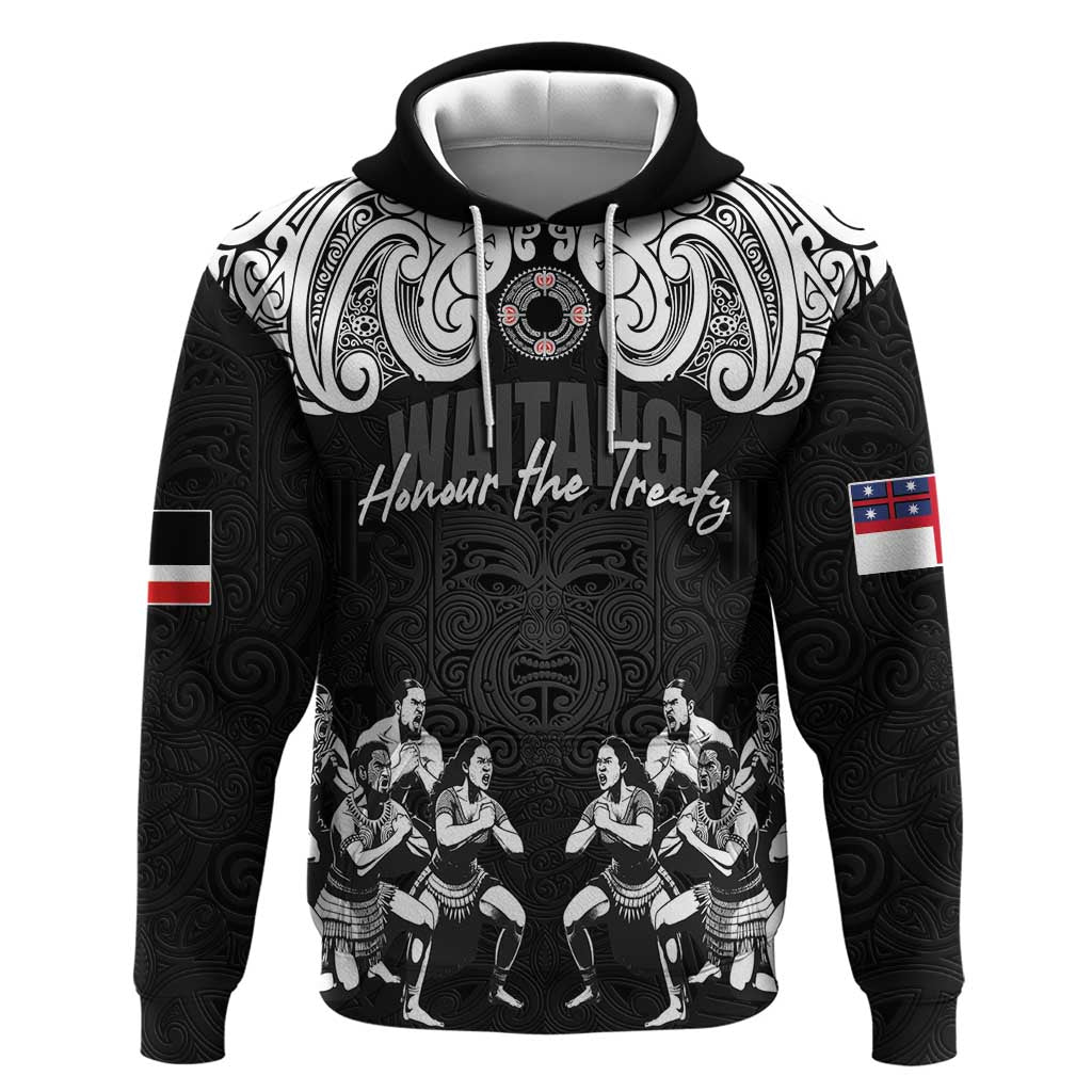 Aotearoa Waitangi Day - Toitu Te Tiriti Zip Hoodie New Zealand Honour the Treaty LT03 Pullover Hoodie Black - Polynesian Pride