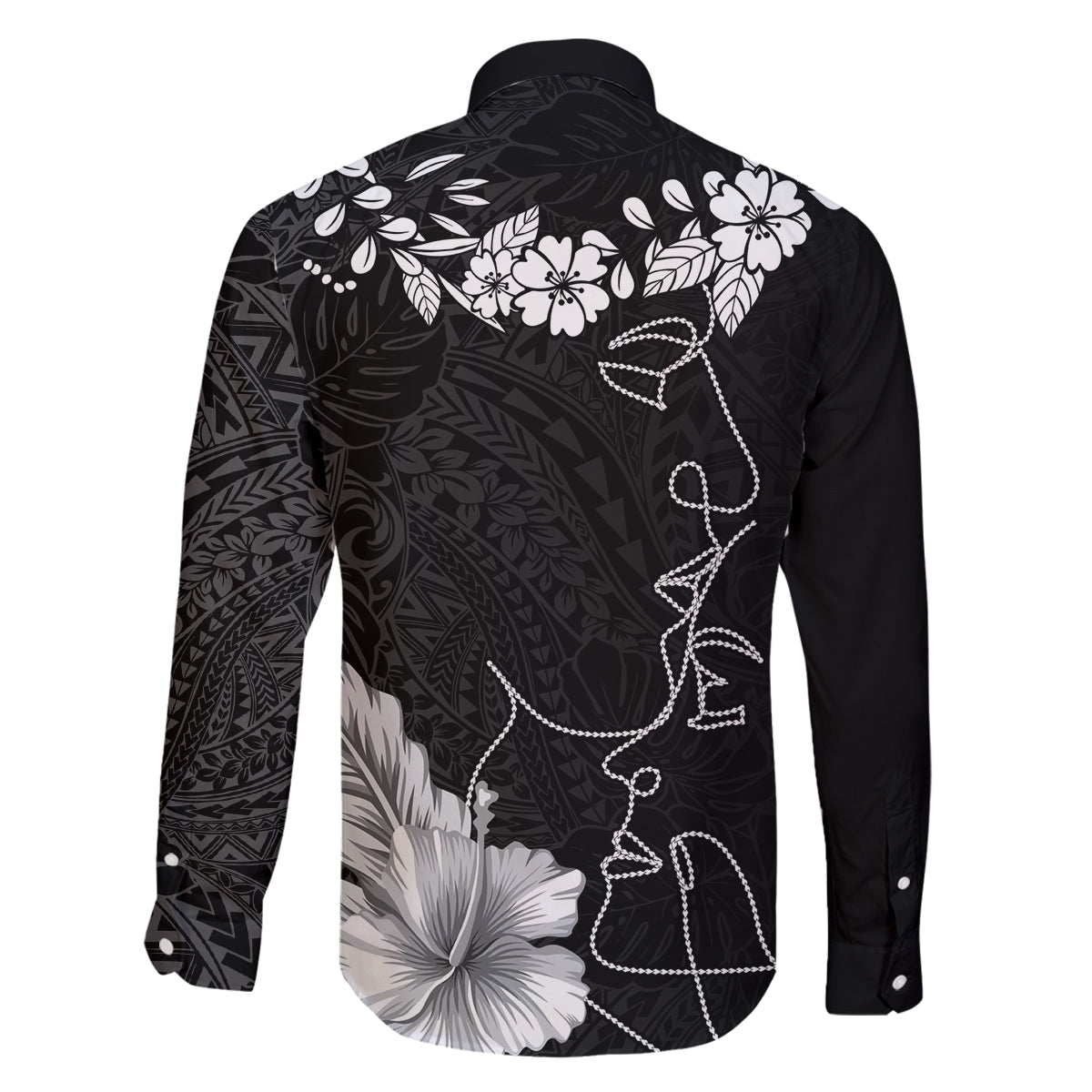 Hawaii Valentine Day Family Matching Long Sleeve Bodycon Dress and Hawaiian Shirt Polynesian Line Art Love Couple Hibiscus Tribal Pattern LT03 - Polynesian Pride