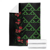 Hawaiian Green Kakau Art Tattoo-Ohia Lehua and Taro Leaves Blanket LT03 - Polynesian Pride