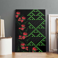 Hawaiian Green Kakau Art Tattoo-Ohia Lehua and Taro Leaves Canvas Wall Art LT03 - Polynesian Pride