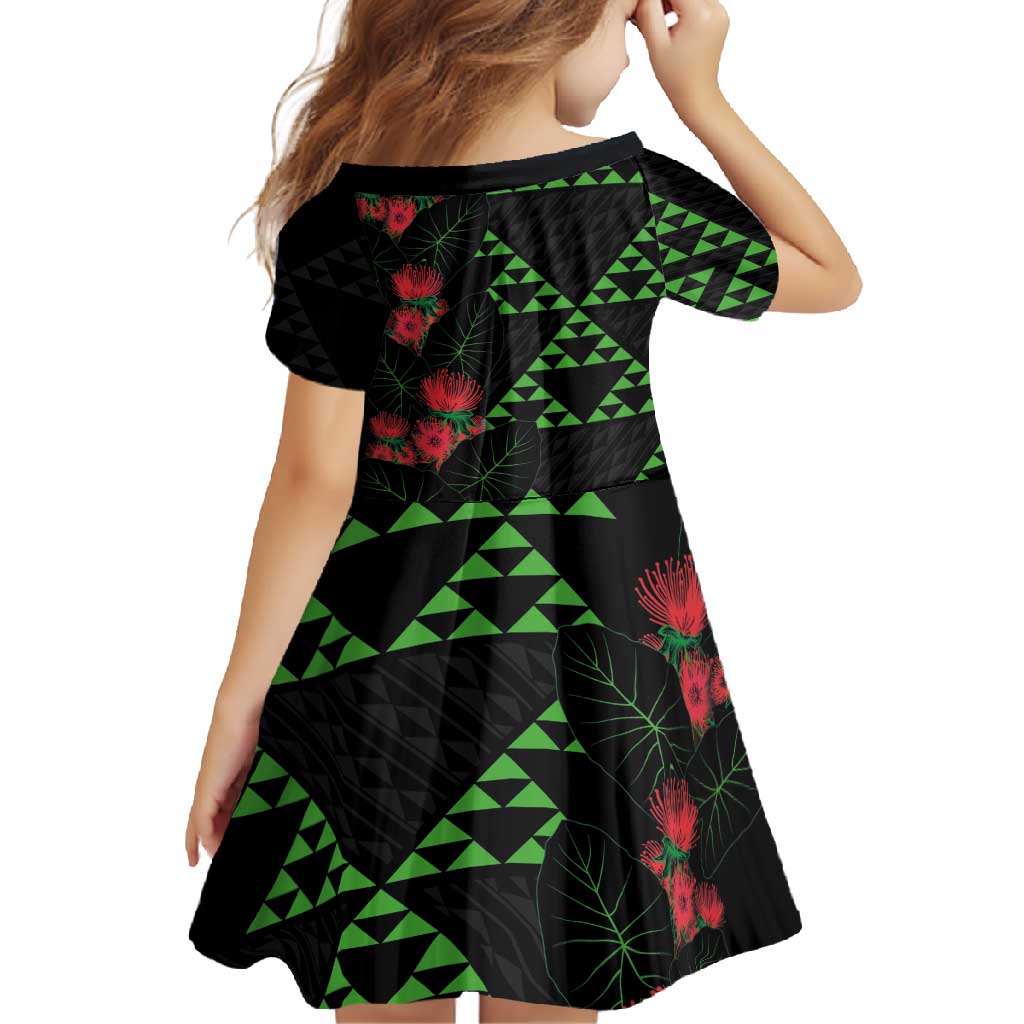 Hawaiian Green Kakau Art Tattoo-Ohia Lehua and Taro Leaves Family Matching Mermaid Dress and Hawaiian Shirt LT03 - Polynesian Pride