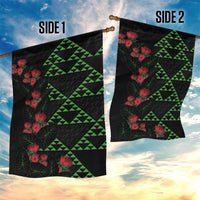 Hawaiian Green Kakau Art Tattoo-Ohia Lehua and Taro Leaves Garden Flag LT03 - Polynesian Pride