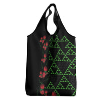 Hawaiian Green Kakau Art Tattoo-Ohia Lehua and Taro Leaves Grocery Bag LT03 - Polynesian Pride