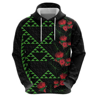 Hawaiian Green Kakau Art Tattoo-Ohia Lehua and Taro Leaves Hoodie LT03 - Polynesian Pride