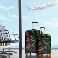 Hawaiian Green Kakau Art Tattoo-Ohia Lehua and Taro Leaves Luggage Cover LT03 - Polynesian Pride