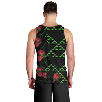 Hawaiian Green Kakau Art Tattoo-Ohia Lehua and Taro Leaves Men Tank Top LT03 - Polynesian Pride