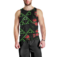 Hawaiian Green Kakau Art Tattoo-Ohia Lehua and Taro Leaves Men Tank Top LT03 - Polynesian Pride