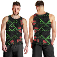 Hawaiian Green Kakau Art Tattoo-Ohia Lehua and Taro Leaves Men Tank Top LT03 - Polynesian Pride