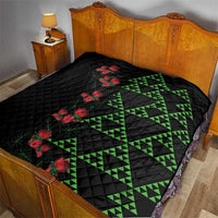 Hawaiian Green Kakau Art Tattoo-Ohia Lehua and Taro Leaves Quilt LT03 - Polynesian Pride