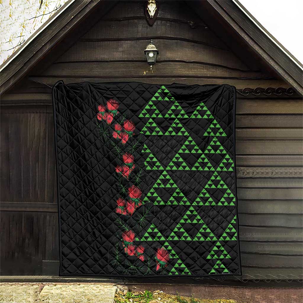 Hawaiian Green Kakau Art Tattoo-Ohia Lehua and Taro Leaves Quilt LT03 - Polynesian Pride