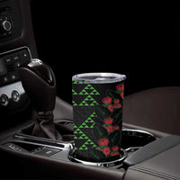 Hawaiian Green Kakau Art Tattoo-Ohia Lehua and Taro Leaves Tumbler Cup LT03 - Polynesian Pride