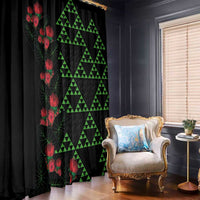 Hawaiian Green Kakau Art Tattoo-Ohia Lehua and Taro Leaves Window Curtain LT03 - Polynesian Pride