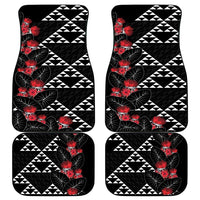 Hawaiian White Kakau Art Tattoo-Ohia Lehua and Taro Leaves Car Mats LT03 - Polynesian Pride