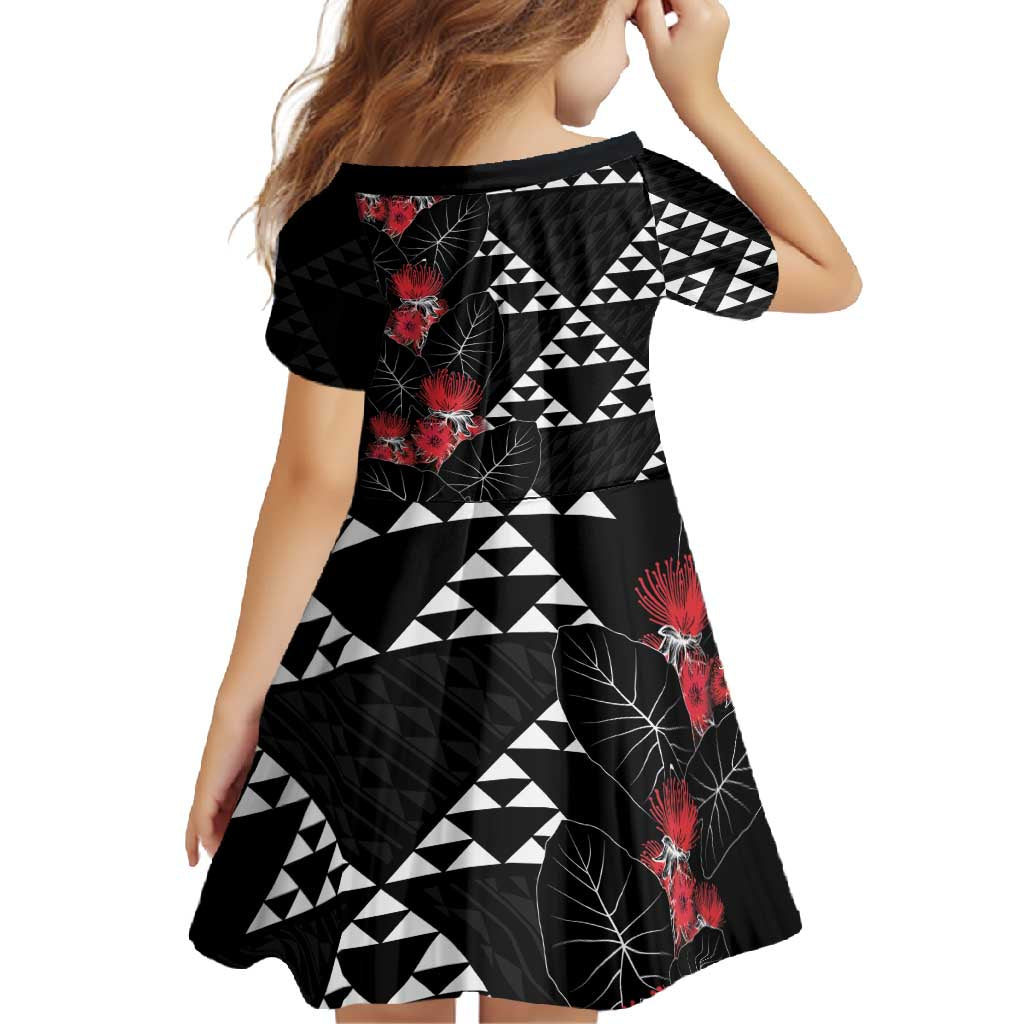 Hawaiian White Kakau Art Tattoo-Ohia Lehua and Taro Leaves Family Matching Mermaid Dress and Hawaiian Shirt LT03 - Polynesian Pride