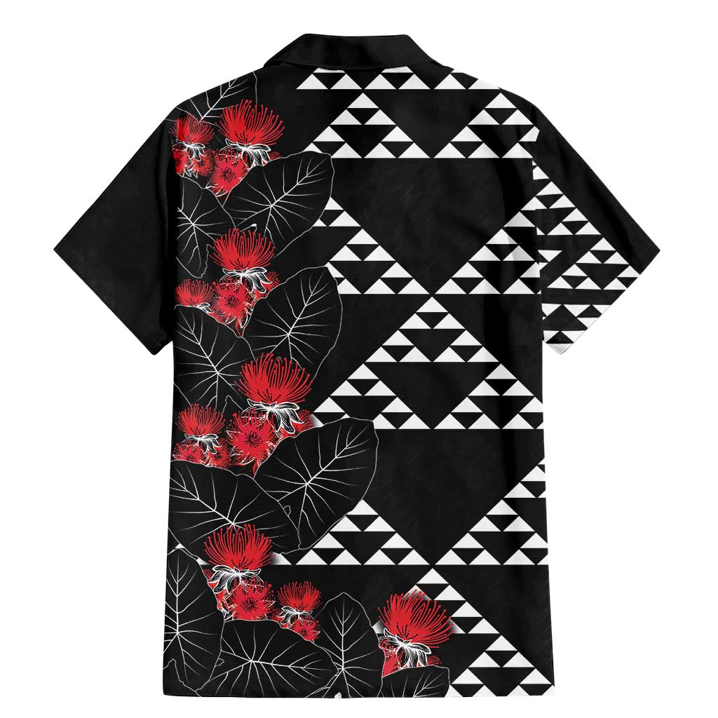 Hawaiian White Kakau Art Tattoo-Ohia Lehua and Taro Leaves Family Matching Mermaid Dress and Hawaiian Shirt LT03 - Polynesian Pride