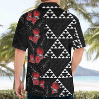 Hawaiian White Kakau Art Tattoo-Ohia Lehua and Taro Leaves Hawaiian Shirt LT03 - Polynesian Pride