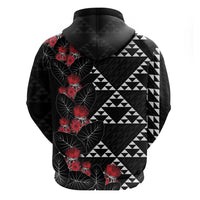Hawaiian White Kakau Art Tattoo-Ohia Lehua and Taro Leaves Hoodie LT03 - Polynesian Pride