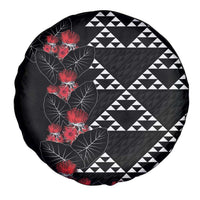 Hawaiian White Kakau Art Tattoo-Ohia Lehua and Taro Leaves Spare Tire Cover LT03 - Polynesian Pride