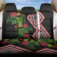 Aotearoa Tukutuku Motif Back Car Seat Cover Pohutukawa and Fern Leaves LT03 One Size Black - Polynesian Pride