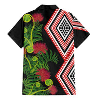 Aotearoa Tukutuku Motif Family Matching Mermaid Dress and Hawaiian Shirt Pohutukawa and Fern Leaves LT03 - Polynesian Pride