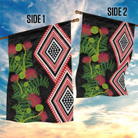 Aotearoa Tukutuku Motif Garden Flag Pohutukawa and Fern Leaves LT03 - Polynesian Pride
