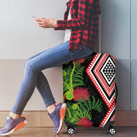 Aotearoa Tukutuku Motif Luggage Cover Pohutukawa and Fern Leaves LT03 - Polynesian Pride