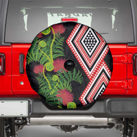Aotearoa Tukutuku Motif Spare Tire Cover Pohutukawa and Fern Leaves LT03 - Polynesian Pride