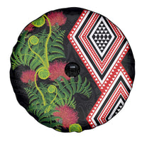 Aotearoa Tukutuku Motif Spare Tire Cover Pohutukawa and Fern Leaves LT03 - Polynesian Pride