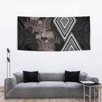 Aotearoa Tukutuku Motif Tapestry Pohutukawa and Fern Leaves Grayscale Color LT03 - Polynesian Pride