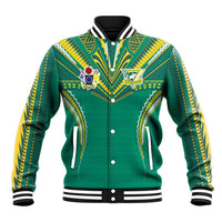 Custom Cook Islands Rugby Baseball Jacket Tatau Art Sport Style Green Color LT03 Unisex Green - Polynesian Pride