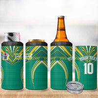 Custom Cook Islands Rugby 4 in 1 Can Cooler Tumbler Tatau Art Sport Style Green Color LT03 - Polynesian Pride
