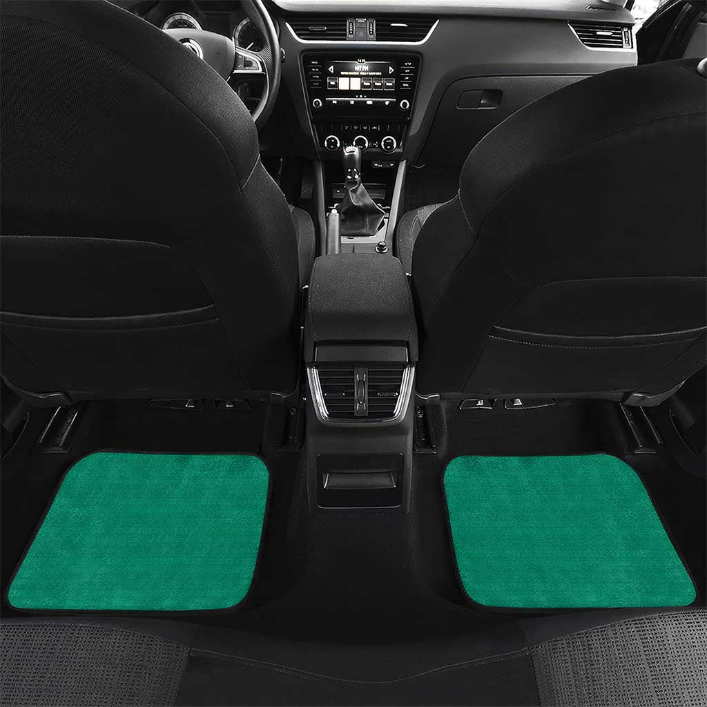Custom Cook Islands Rugby Car Mats Tatau Art Sport Style Green Color