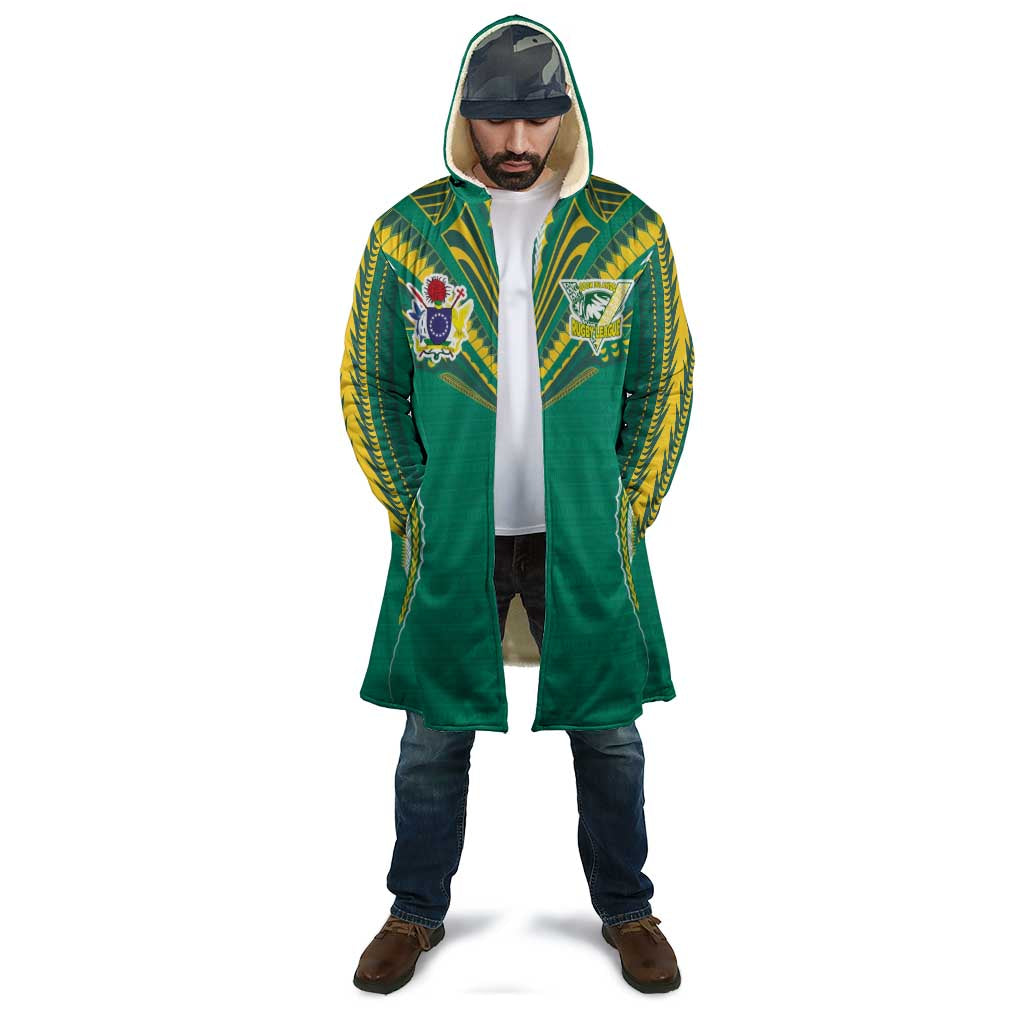 Custom Cook Islands Rugby Cloak Tatau Art Sport Style Green Color