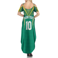 Custom Cook Islands Rugby Family Matching Summer Maxi Dress and Hawaiian Shirt Tatau Art Sport Style Green Color LT03 - Polynesian Pride