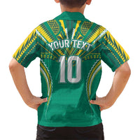 Custom Cook Islands Rugby Hawaiian Shirt Tatau Art Sport Style Green Color LT03 - Polynesian Pride