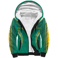 Custom Cook Islands Rugby Sherpa Hoodie Tatau Art Sport Style Green Color LT03 Unisex Green - Polynesian Pride