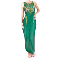Custom Cook Islands Rugby Tank Maxi Dress Tatau Art Sport Style Green Color LT03 Women Green - Polynesian Pride