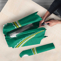 Custom Cook Islands Rugby Umbrella Tatau Art Sport Style Green Color