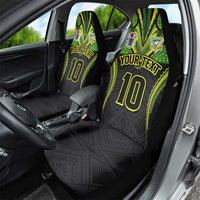 Custom Cook Islands Rugby Car Seat Cover Tatau Art Sport Style Black Color LT03 - Polynesian Pride