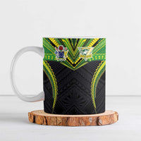 Custom Cook Islands Rugby Ceramic Mug Tatau Art Sport Style Black Color LT03 Black - Polynesian Pride