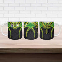 Custom Cook Islands Rugby Ceramic Mug Tatau Art Sport Style Black Color LT03 - Polynesian Pride
