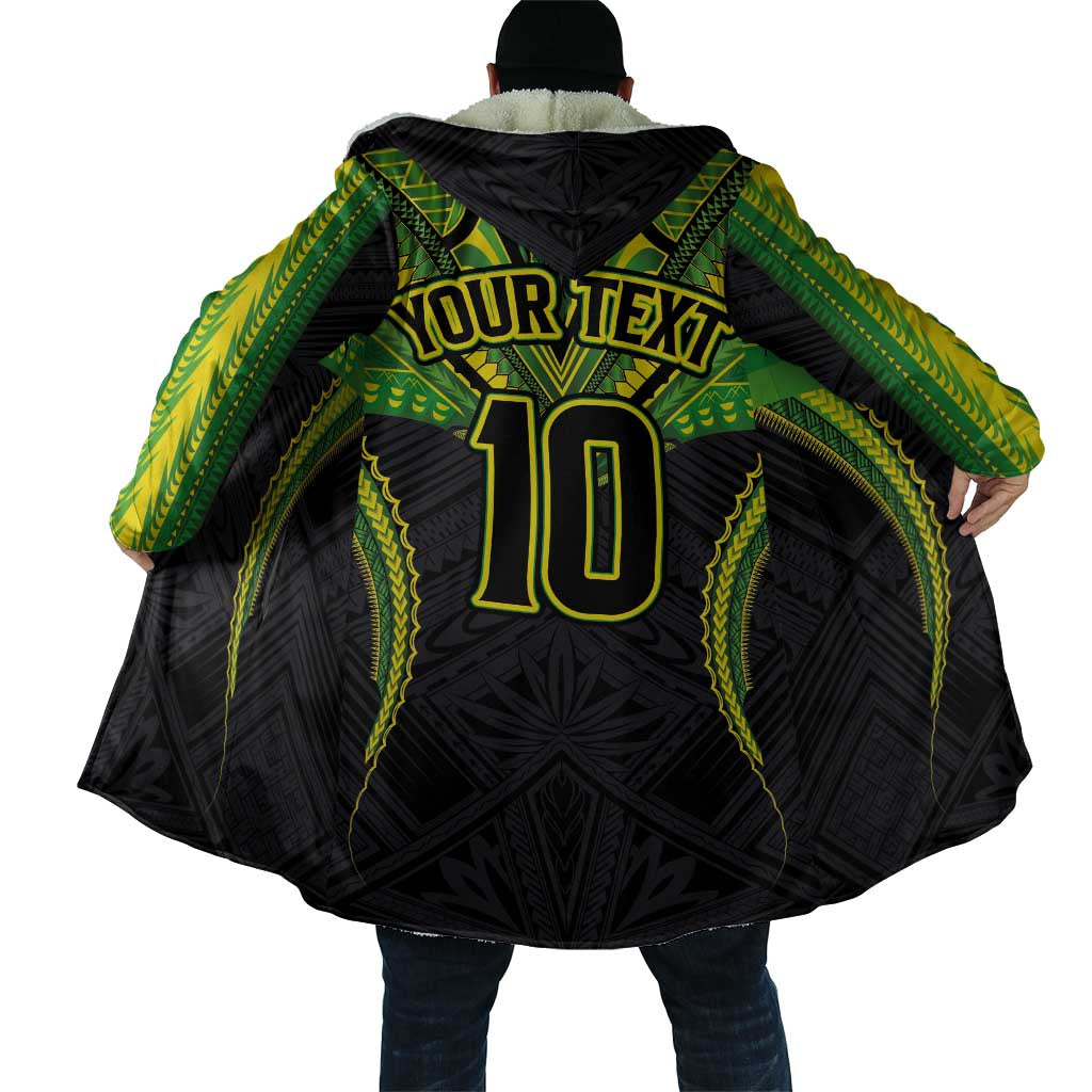 Custom Cook Islands Rugby Cloak Tatau Art Sport Style Black Color