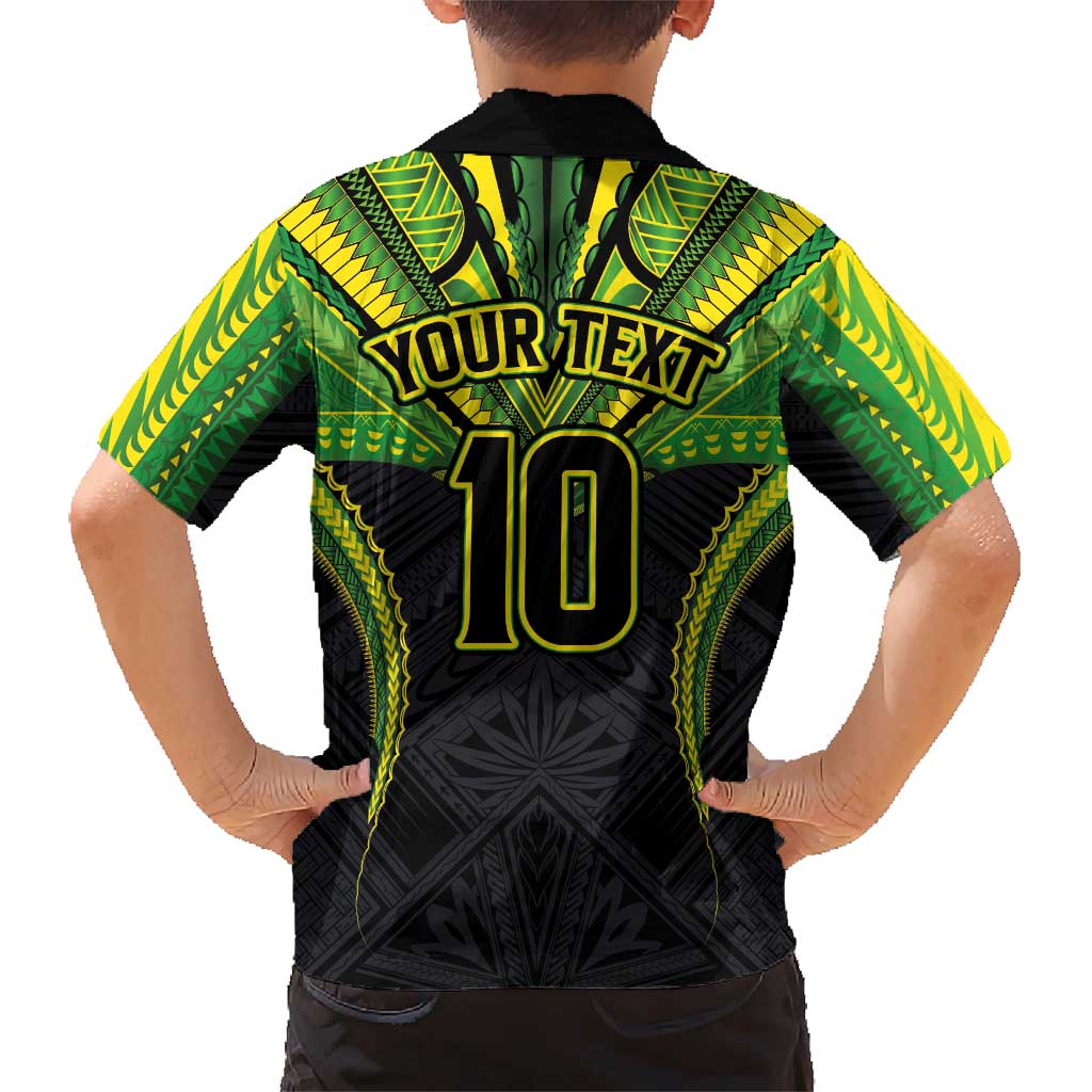 Custom Cook Islands Rugby Family Matching Puletasi and Hawaiian Shirt Tatau Art Sport Style Black Color LT03 - Polynesian Pride
