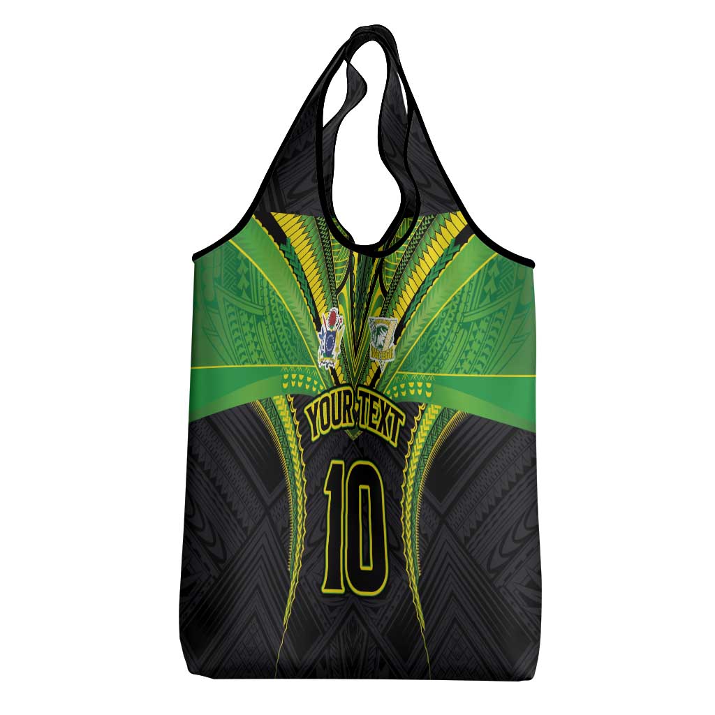 Custom Cook Islands Rugby Grocery Bag Tatau Art Sport Style Black Color