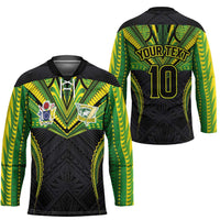 Custom Cook Islands Rugby Hockey Jersey Tatau Art Sport Style Black Color LT03 - Polynesian Pride