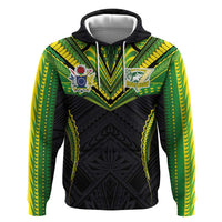 Custom Cook Islands Rugby Hoodie Tatau Art Sport Style Black Color