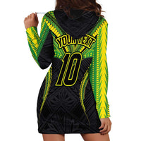 Custom Cook Islands Rugby Hoodie Dress Tatau Art Sport Style Black Color LT03 - Polynesian Pride